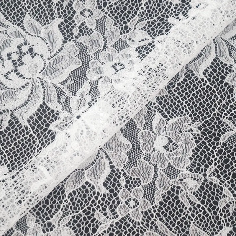 China Fabric for Blouse,Skirt,Shirt Long Sleeve Button ,Skirt  Lace Knit Fabric Nylon Polyester white color buy from China wholesaler bulk order at wholesale price free worldwide shipping Alibaba