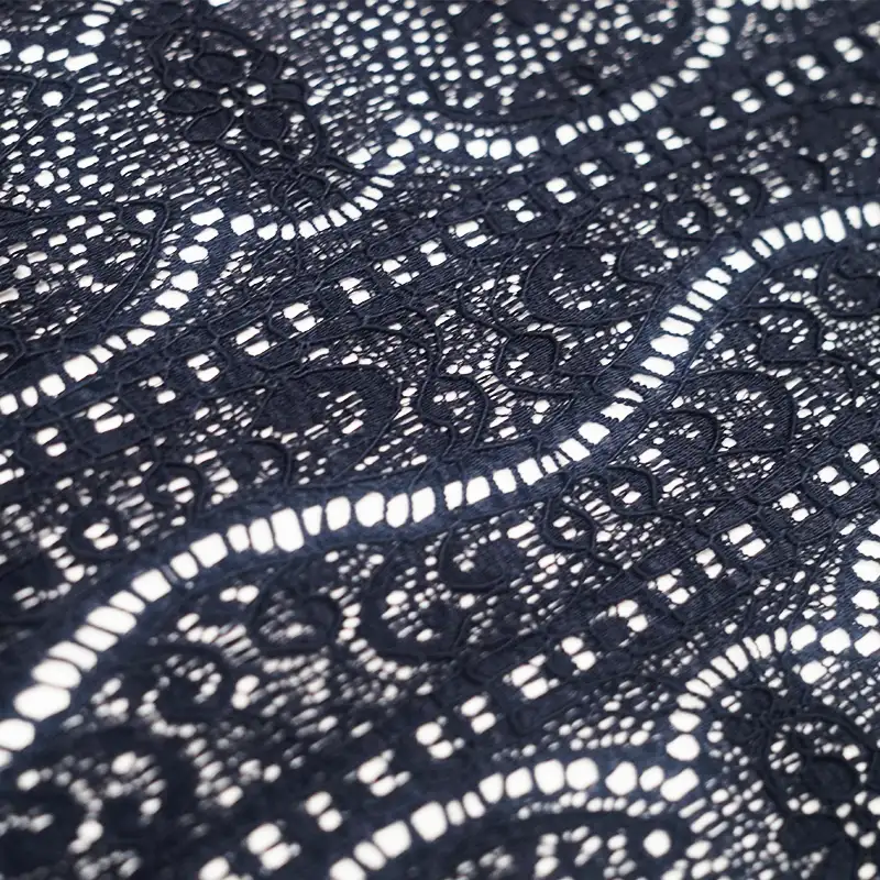 China Fabric for Blouse,Shirt Long Sleeve Button ,Skirt  Lace Knit Fabric Nylon Spandex black color buy from China wholesaler bulk order at wholesale price free worldwide shipping Alibaba