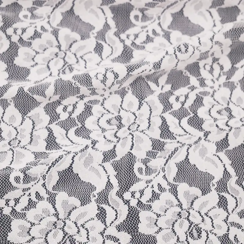 China Fabric for Blouse,Skirt,Skirt  Lace Knit Fabric Nylon Spandex white color buy from China wholesaler bulk order at wholesale price free worldwide shipping Alibaba