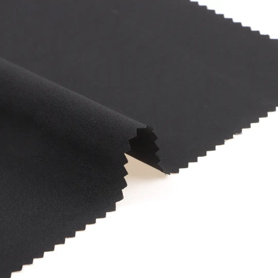 China Fabric for Pants,Jackets Four Stretch Polyester Woven Fabric Synthetic Woven Fabric Polyester Spandex BLACK color buy from China wholesaler bulk order at wholesale price free worldwide shipping Alibaba