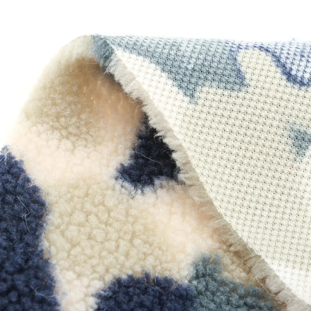 China Fabric for Hoodie,Overcoat,Skirt ,Loungewear,Waist coat Sherpa Knit Fabric Polyester Printing color buy from China wholesaler bulk order at wholesale price free worldwide shipping Alibaba