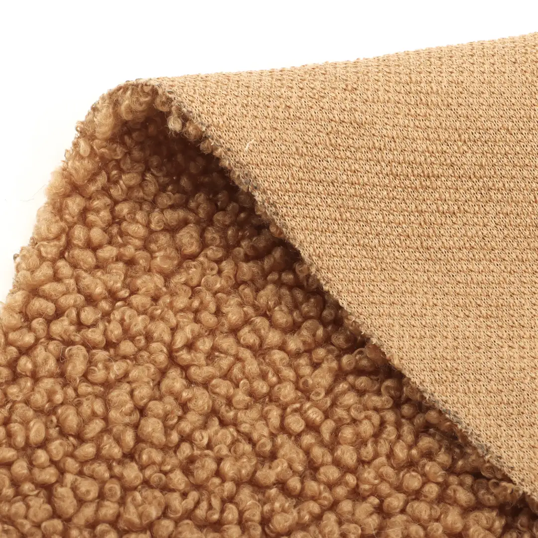 China Fabric for Hoodie,Overcoat,Skirt ,Loungewear Teddy Knit Fabric Polyester Brown color buy from China wholesaler bulk order at wholesale price free worldwide shipping Alibaba