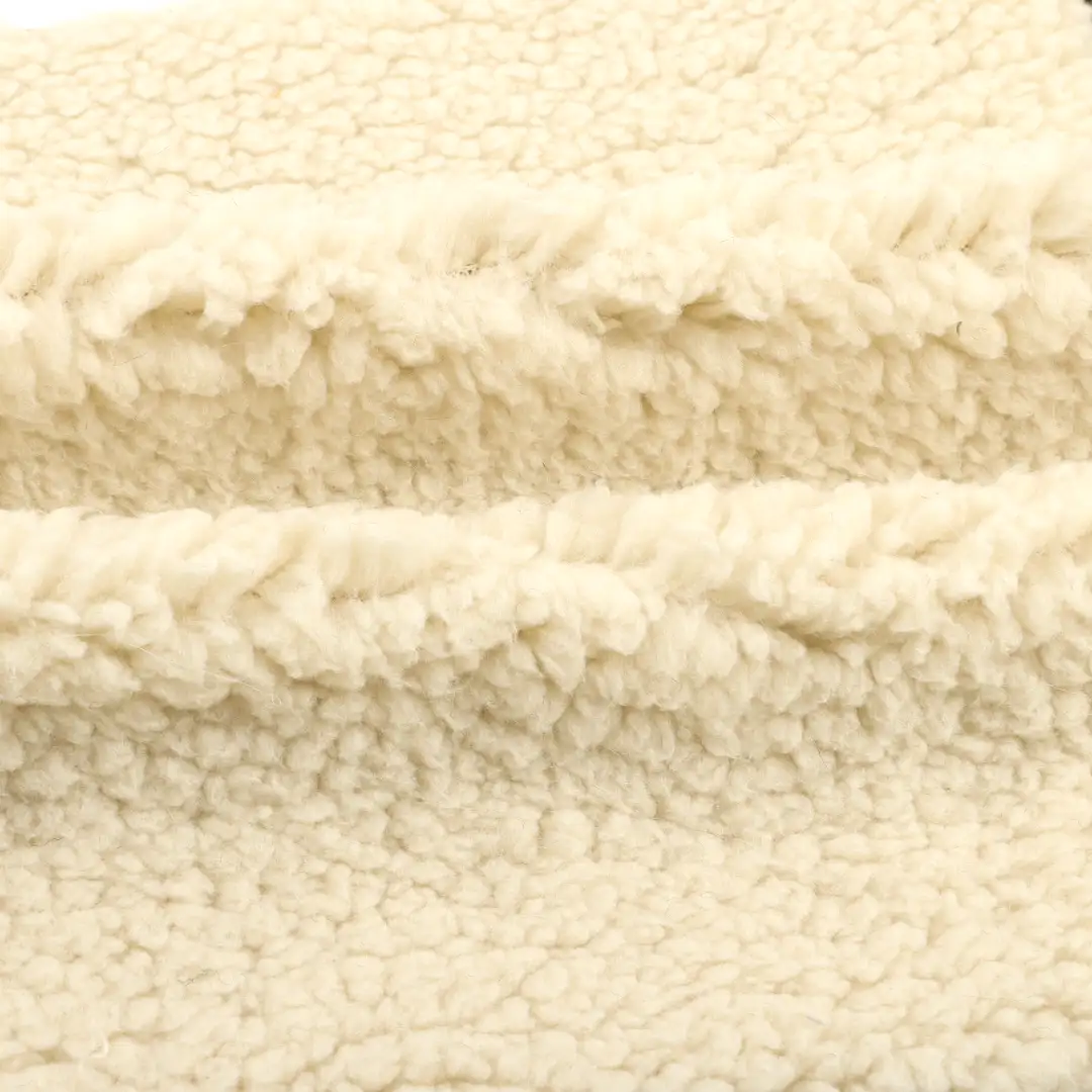 China Fabric for Hoodie,Skirt ,Loungewear,Waist coat Sherpa Knit Fabric Polyester Beige color buy from China wholesaler bulk order at wholesale price free worldwide shipping Alibaba