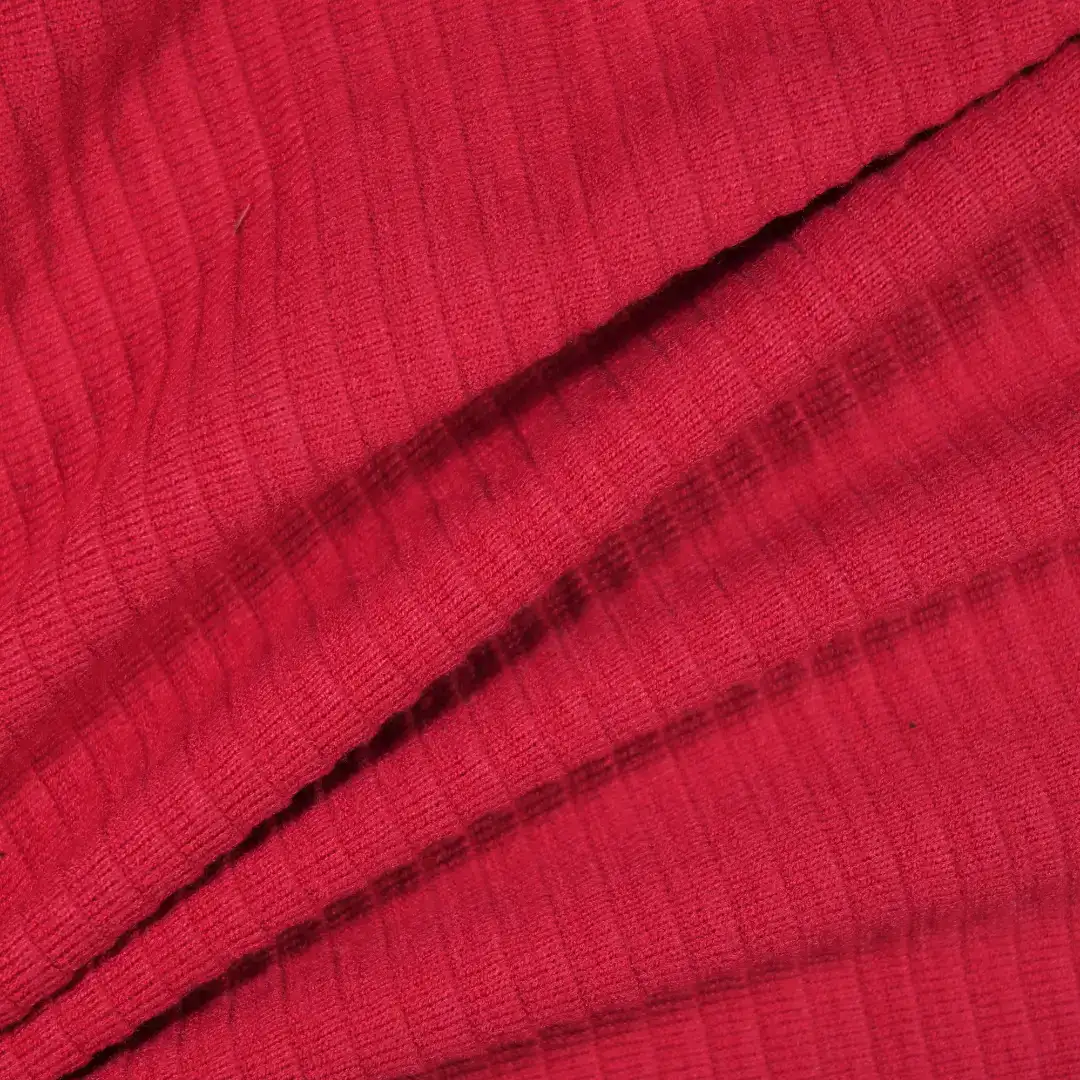 China Fabric for T-shirt (Sweater) Ottoman Knit Fabric Rayon Polyester Nylon Spandex red color buy from China wholesaler bulk order at wholesale price free worldwide shipping Alibaba
