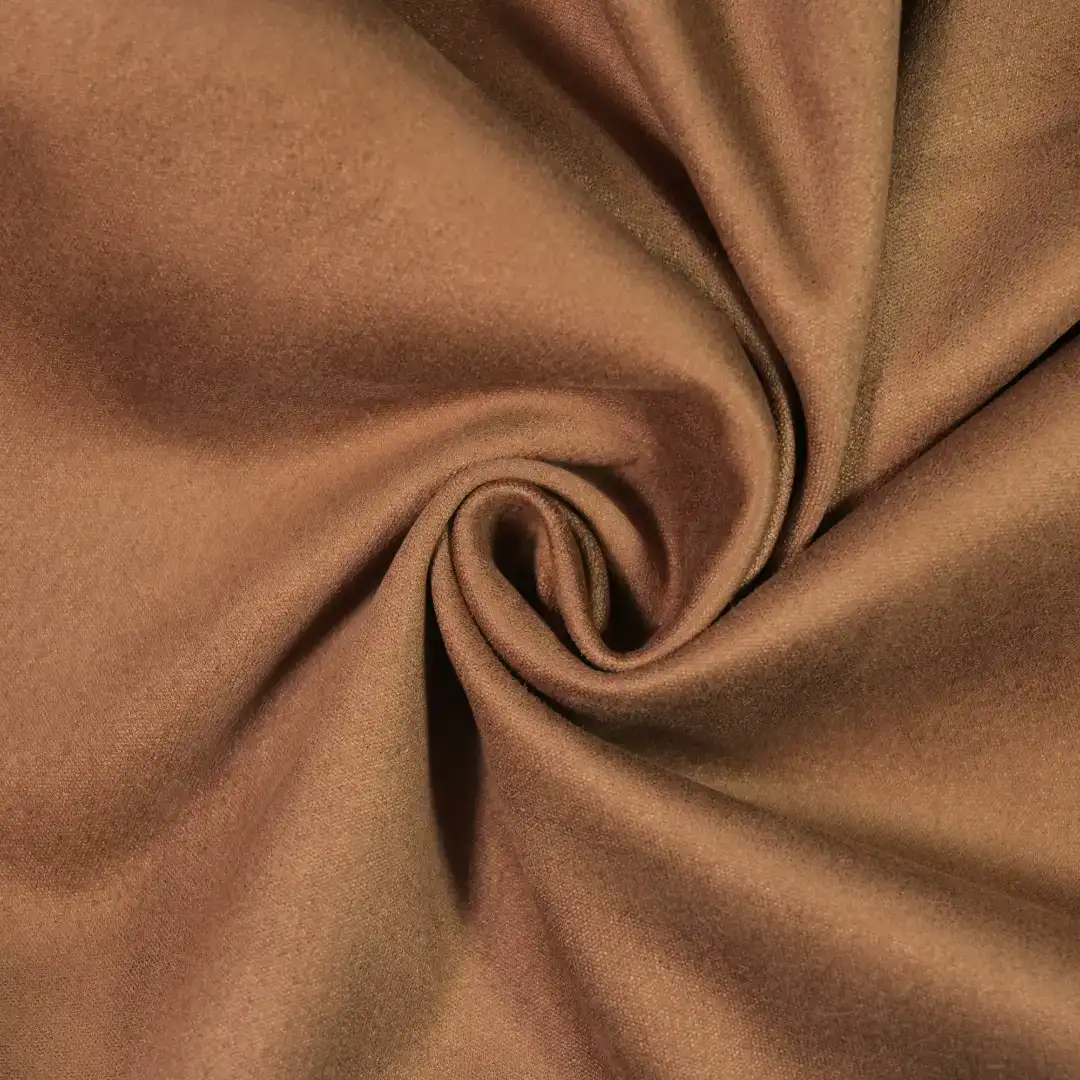 China Fabric for Jackets Suede Knit Fabric Polyester Spandex brown color buy from China wholesaler bulk order at wholesale price free worldwide shipping Alibaba