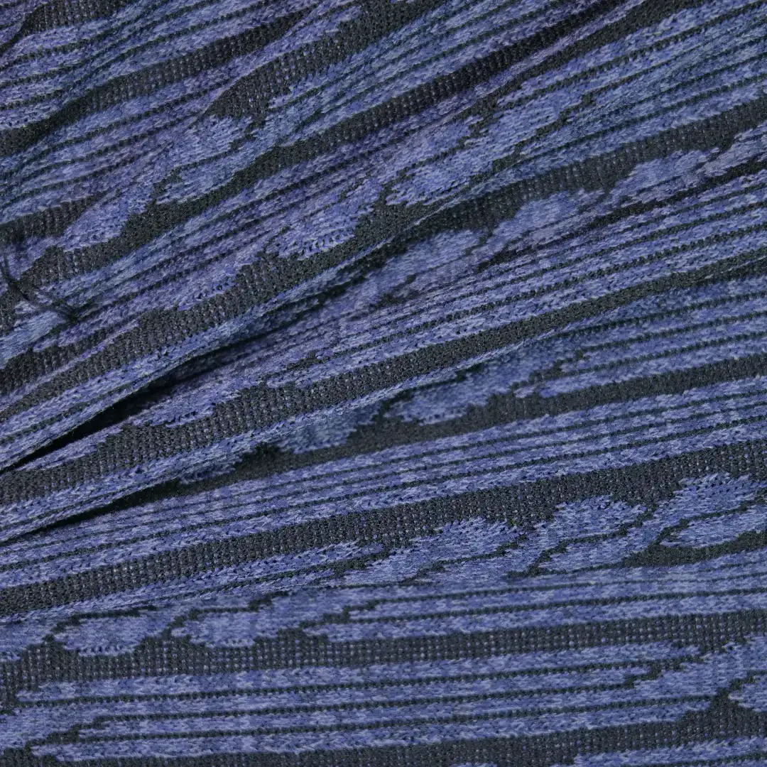 China Fabric for Jackets Jacquard Knit Fabric Polyester Rayon Spandex blue color buy from China wholesaler bulk order at wholesale price free worldwide shipping Alibaba