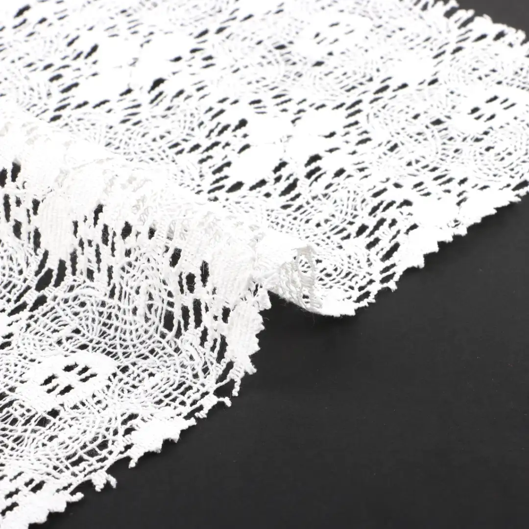China Fabric for Crop Top,Lingerie,Skirt  Lace Knit Fabric Cotton Nylon white color buy from China wholesaler bulk order at wholesale price free worldwide shipping Alibaba
