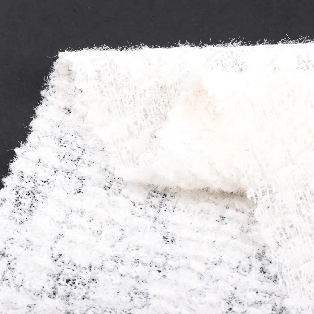 China Fabric for Crop Top,Skirt  Lace Knit Fabric Nylon Spandex Gream color buy from China wholesaler bulk order at wholesale price free worldwide shipping Alibaba
