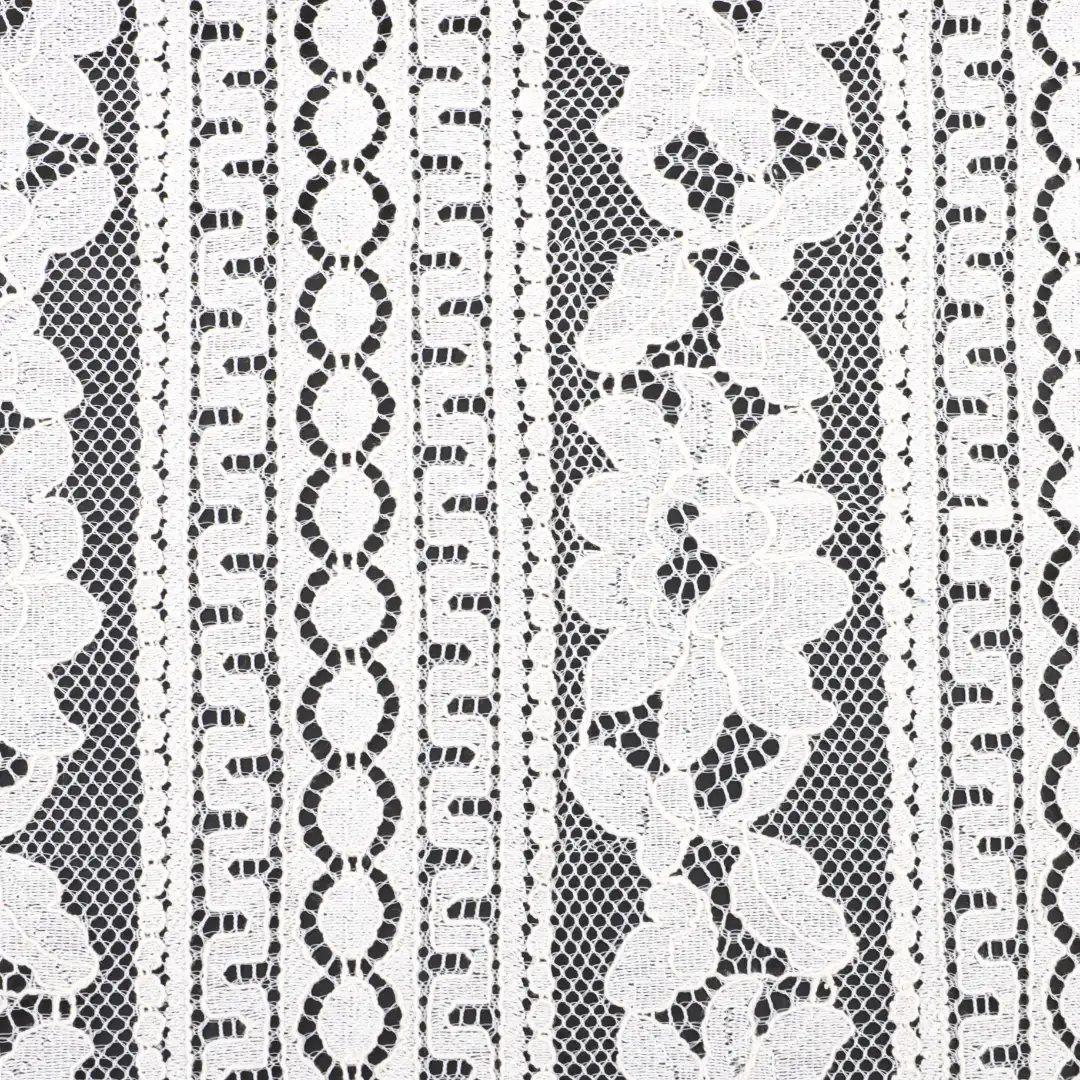 China Fabric for Crop Top,Skirt  Lace Knit Fabric Cotton Nylon CREAM color buy from China wholesaler bulk order at wholesale price free worldwide shipping Alibaba