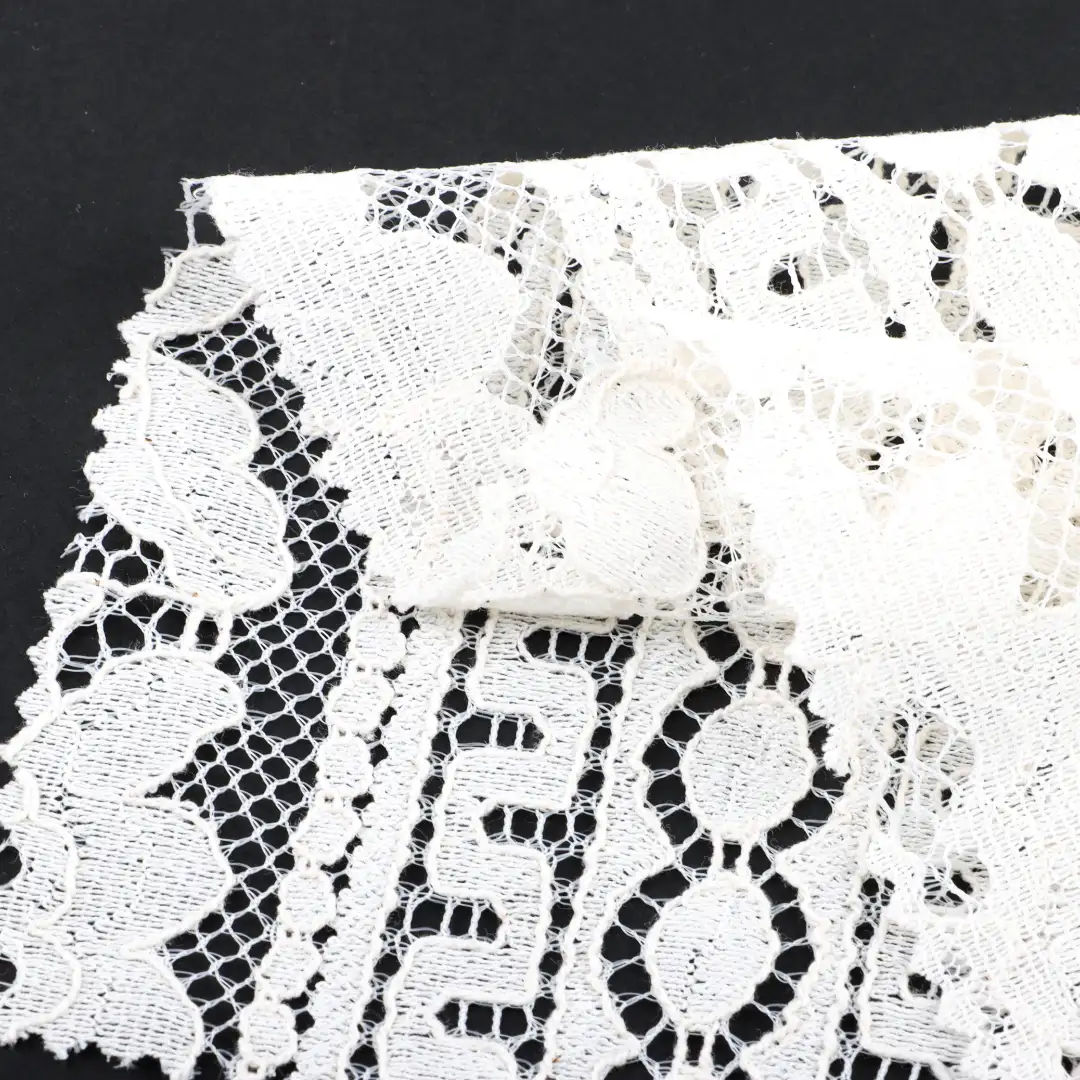 China Fabric for Crop Top,Skirt  Lace Knit Fabric Cotton Nylon CREAM color buy from China wholesaler bulk order at wholesale price free worldwide shipping Alibaba