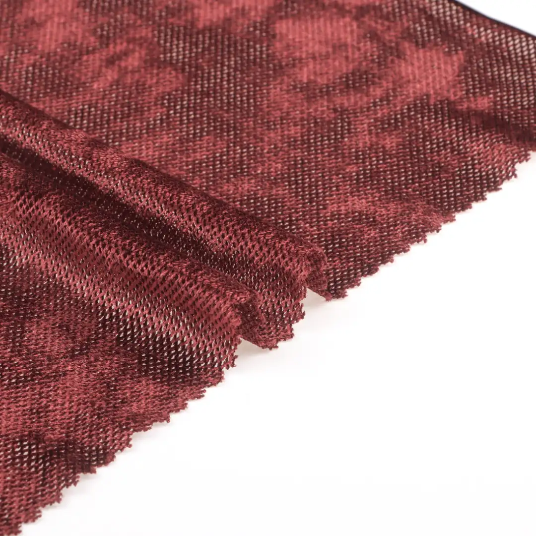 China Fabric for Dresses (Cardigan Open) ,Skirt  Mesh Knit Fabric Polyester Spandex Red color buy from China wholesaler bulk order at wholesale price free worldwide shipping Alibaba