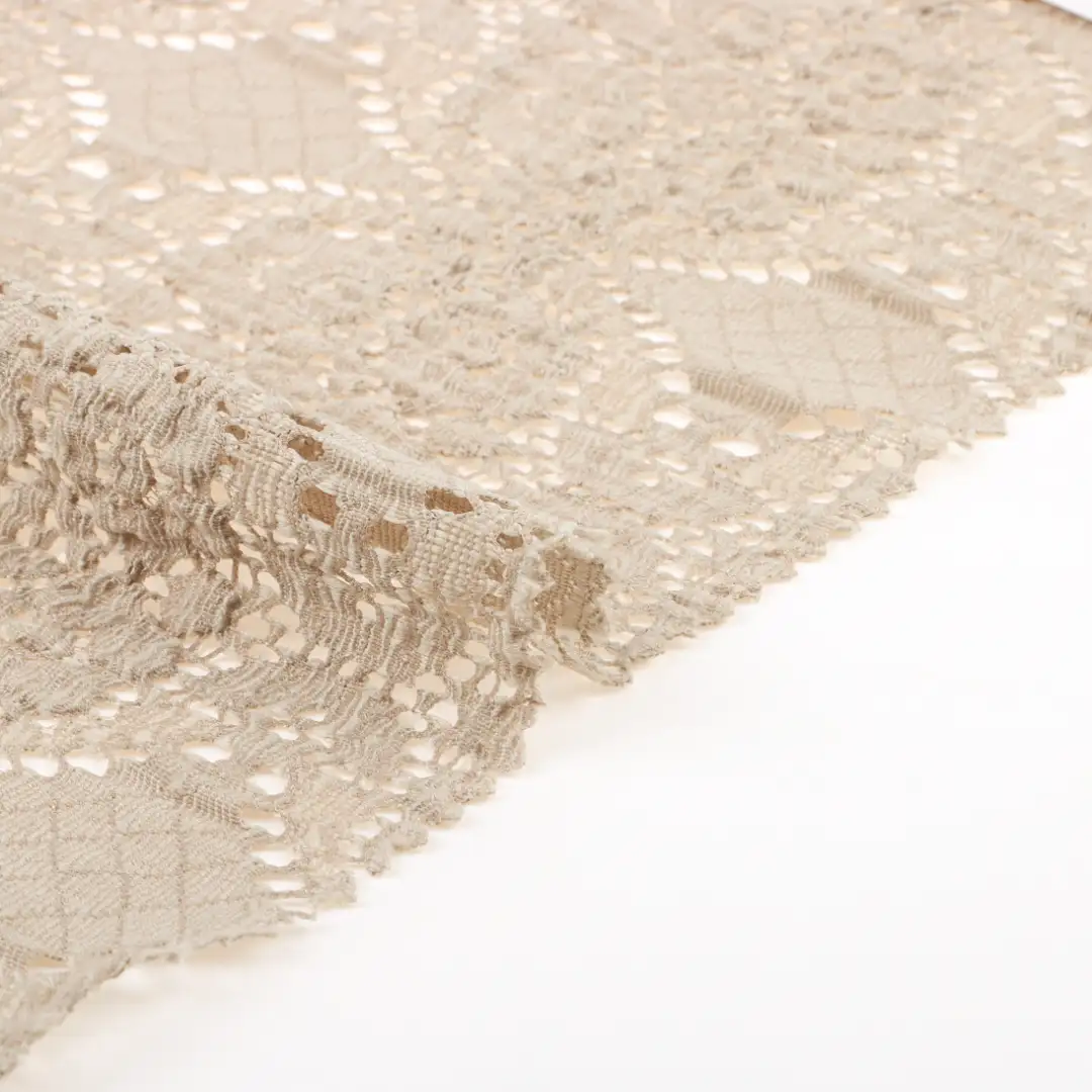 China Fabric for Crop Top,Skirt  Lace Knit Fabric Polyester Spandex Gray color buy from China wholesaler bulk order at wholesale price free worldwide shipping Alibaba