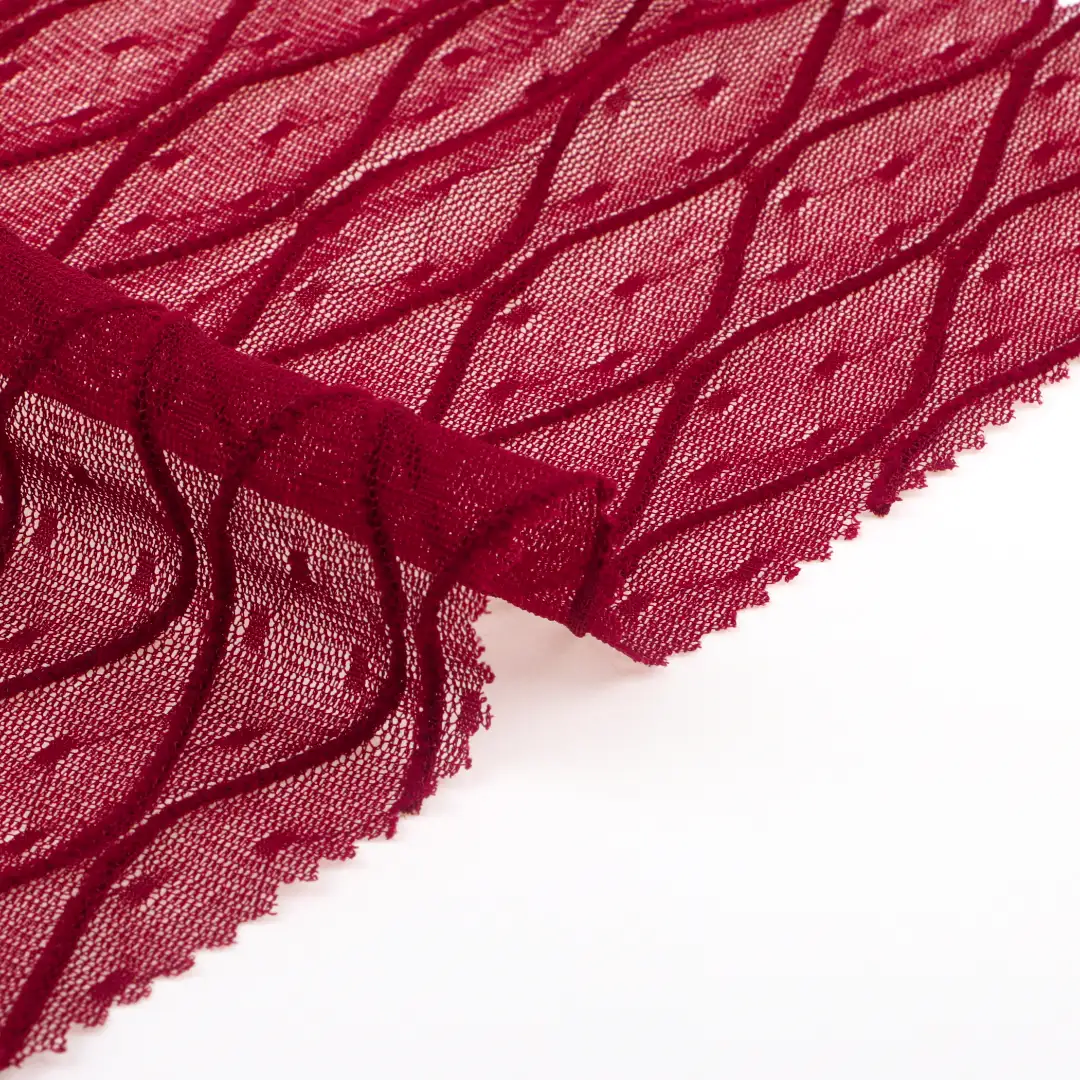 China Fabric for Crop Top,Lingerie,Skirt  Lace Knit Fabric Nylon Spandex Red color buy from China wholesaler bulk order at wholesale price free worldwide shipping Alibaba