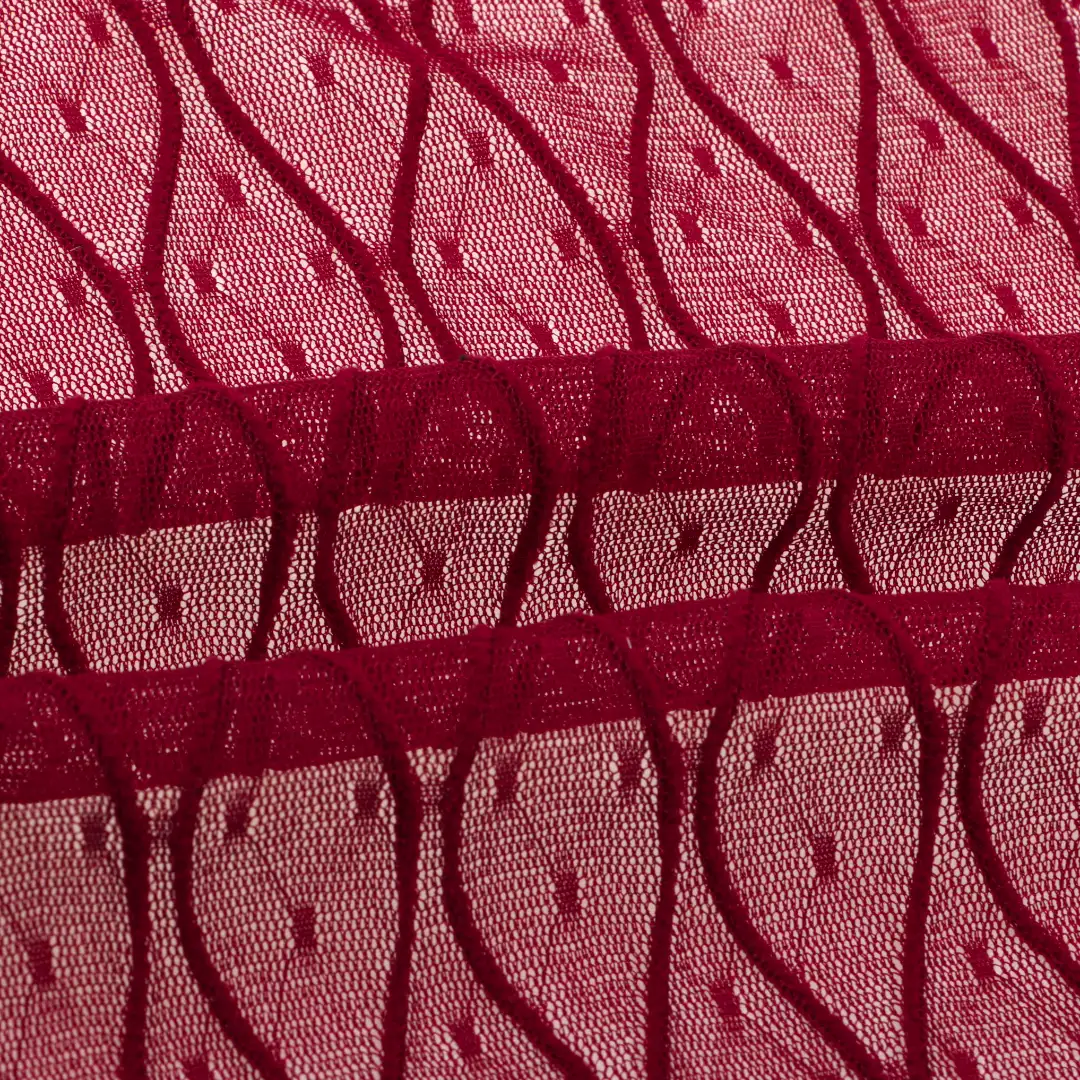 China Fabric for Crop Top,Lingerie,Skirt  Lace Knit Fabric Nylon Spandex Red color buy from China wholesaler bulk order at wholesale price free worldwide shipping Alibaba