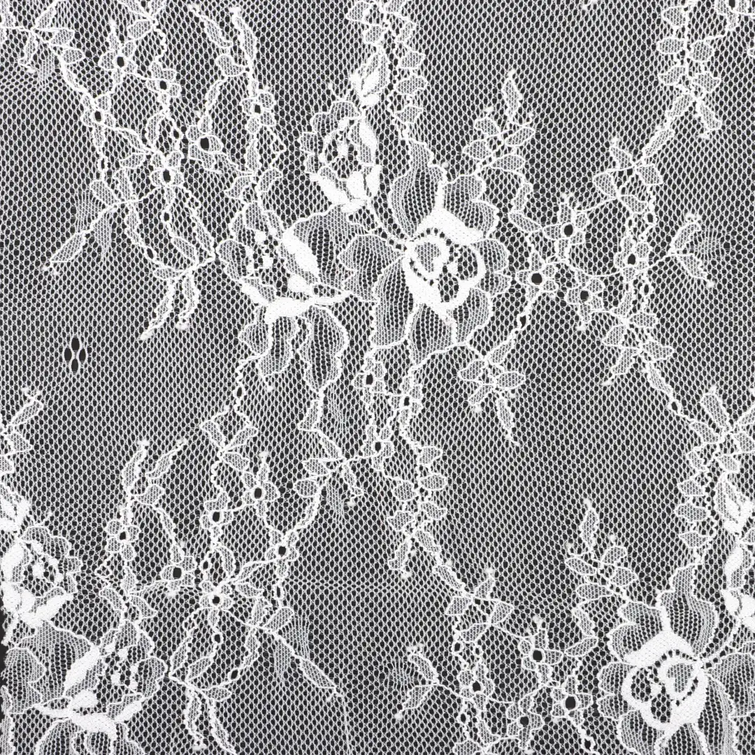 China Fabric for Crop Top,Lingerie,Skirt  Lace Knit Fabric Nylon Spandex white color buy from China wholesaler bulk order at wholesale price free worldwide shipping Alibaba