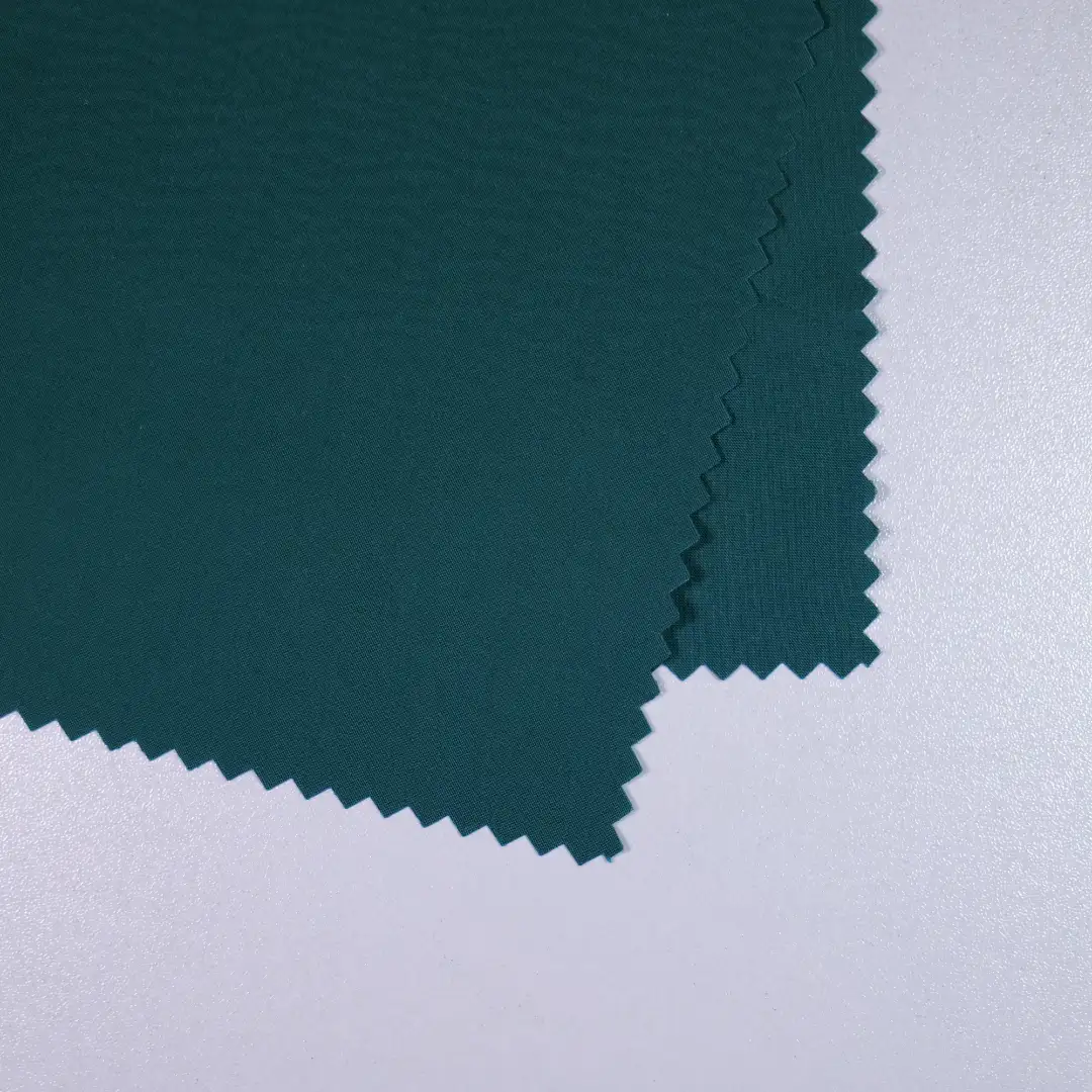 China Fabric for Blouse Poplin Woven Blended Fabric Cotton Nylon Spandex Dark green color buy from China wholesaler bulk order at wholesale price free worldwide shipping Alibaba