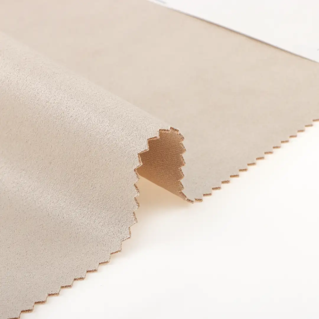China Fabric for Jackets,Trench Coat,Overcoat,Waist coat Suede Knit Fabric Polyester Spandex khaki color buy from China wholesaler bulk order at wholesale price free worldwide shipping Alibaba