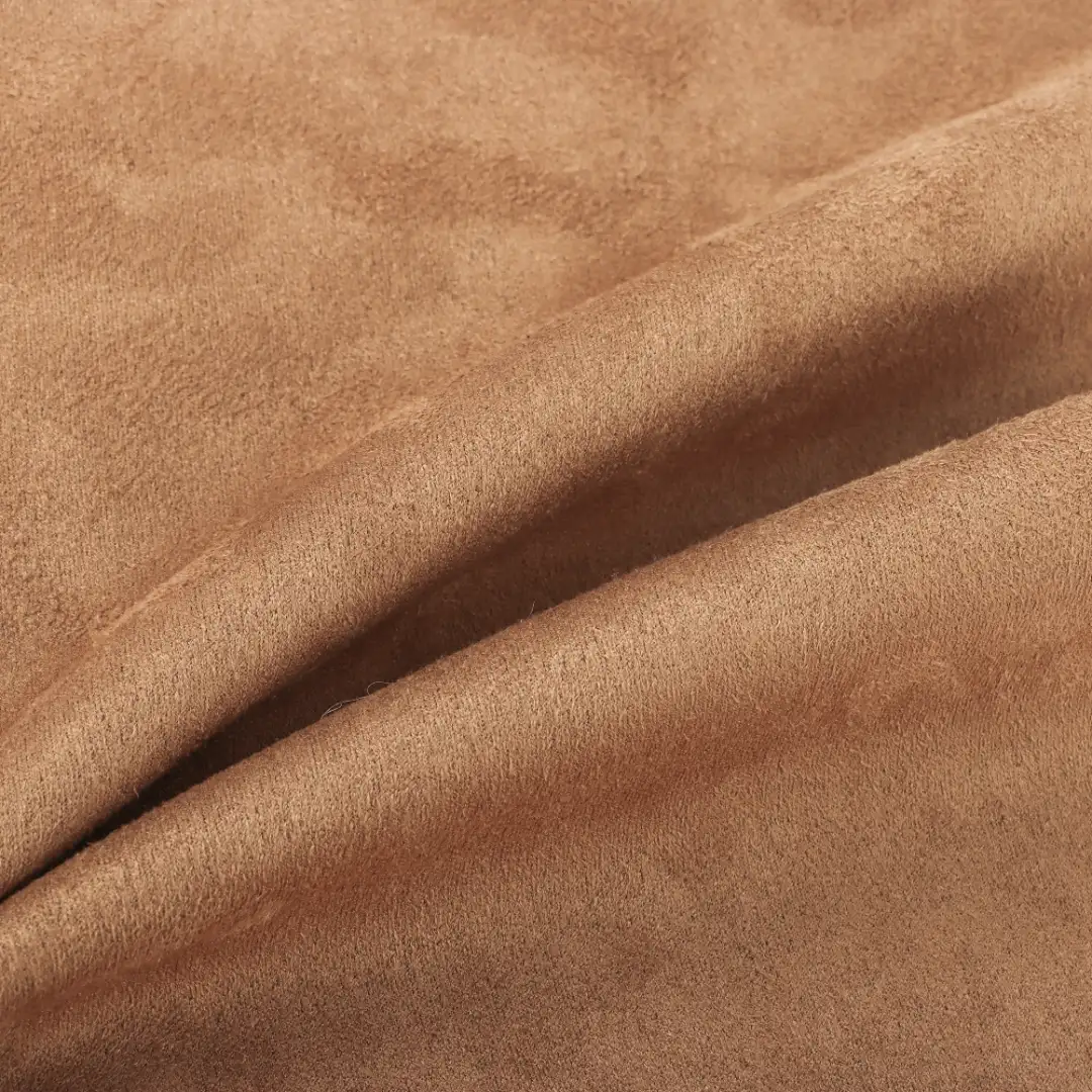 China Fabric for Jackets,Trench Coat,Overcoat,Waist coat Suede Knit Fabric Polyester Spandex camel color buy from China wholesaler bulk order at wholesale price free worldwide shipping Alibaba