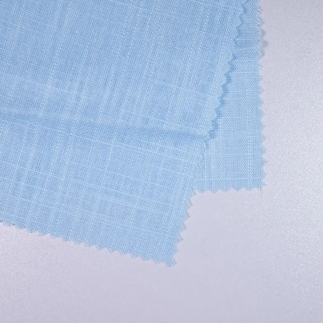 China Fabric for Blouse Slub Fabric Woven Blended Fabric Rayon Linen blue color buy from China wholesaler bulk order at wholesale price free worldwide shipping Alibaba
