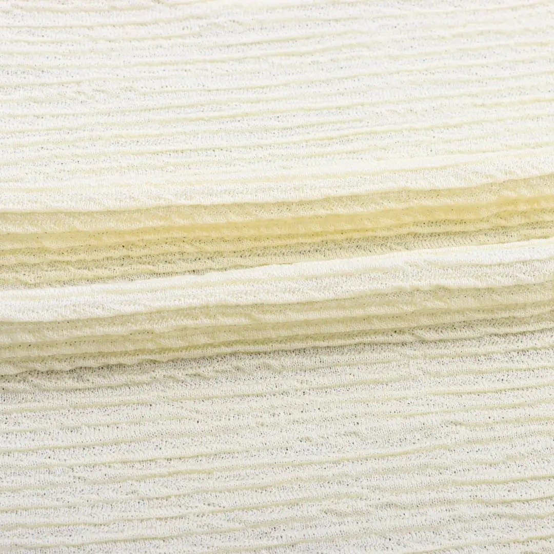 China Fabric for Crop Top,Skirt  Weft Jacquard Knit Fabric Wool Nylon Spandex cream-coloured color buy from China wholesaler bulk order at wholesale price free worldwide shipping Alibaba