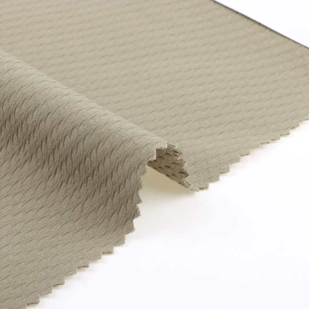 China Fabric for Jackets,Blazer,Jogger,Trench Coat Jacquard Synthetic Woven Fabric Polyester light brown color buy from China wholesaler bulk order at wholesale price free worldwide shipping Alibaba