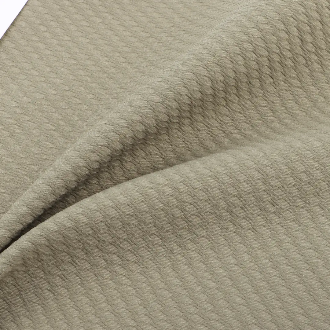 China Fabric for Jackets,Blazer,Jogger,Trench Coat Jacquard Synthetic Woven Fabric Polyester light brown color buy from China wholesaler bulk order at wholesale price free worldwide shipping Alibaba