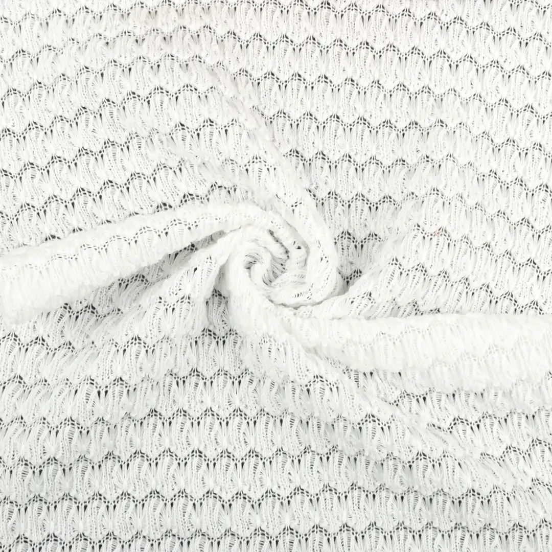 China Fabric for Skirt,Crop Top Pullover (Sweater),Dresses (Pullover) (Sweater) Jacquard Knit Fabric Polyester Spandex white color buy from China wholesaler bulk order at wholesale price free worldwide shipping Alibaba