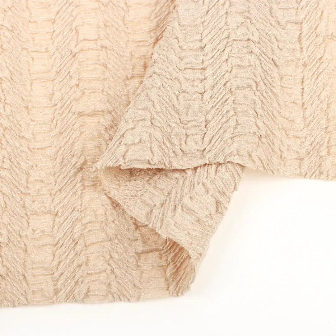 China Fabric for Skirt,Crop Top Pullover (Sweater) Jacquard Knit Fabric Polyester Spandex Khaki color buy from China wholesaler bulk order at wholesale price free worldwide shipping Alibaba