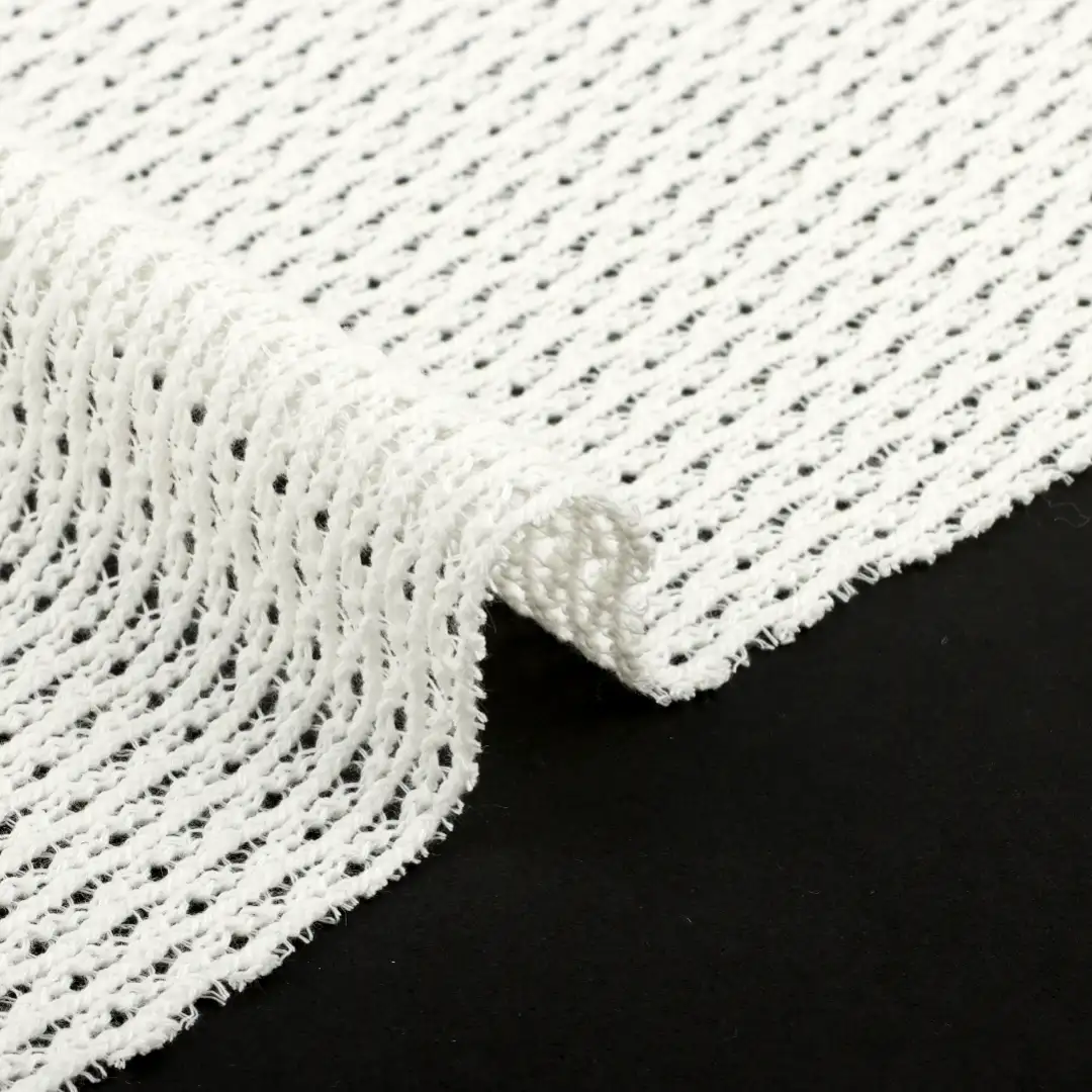 China Fabric for Skirt Jacquard Knit Fabric Polyester Spandex cream color buy from China wholesaler bulk order at wholesale price free worldwide shipping Alibaba