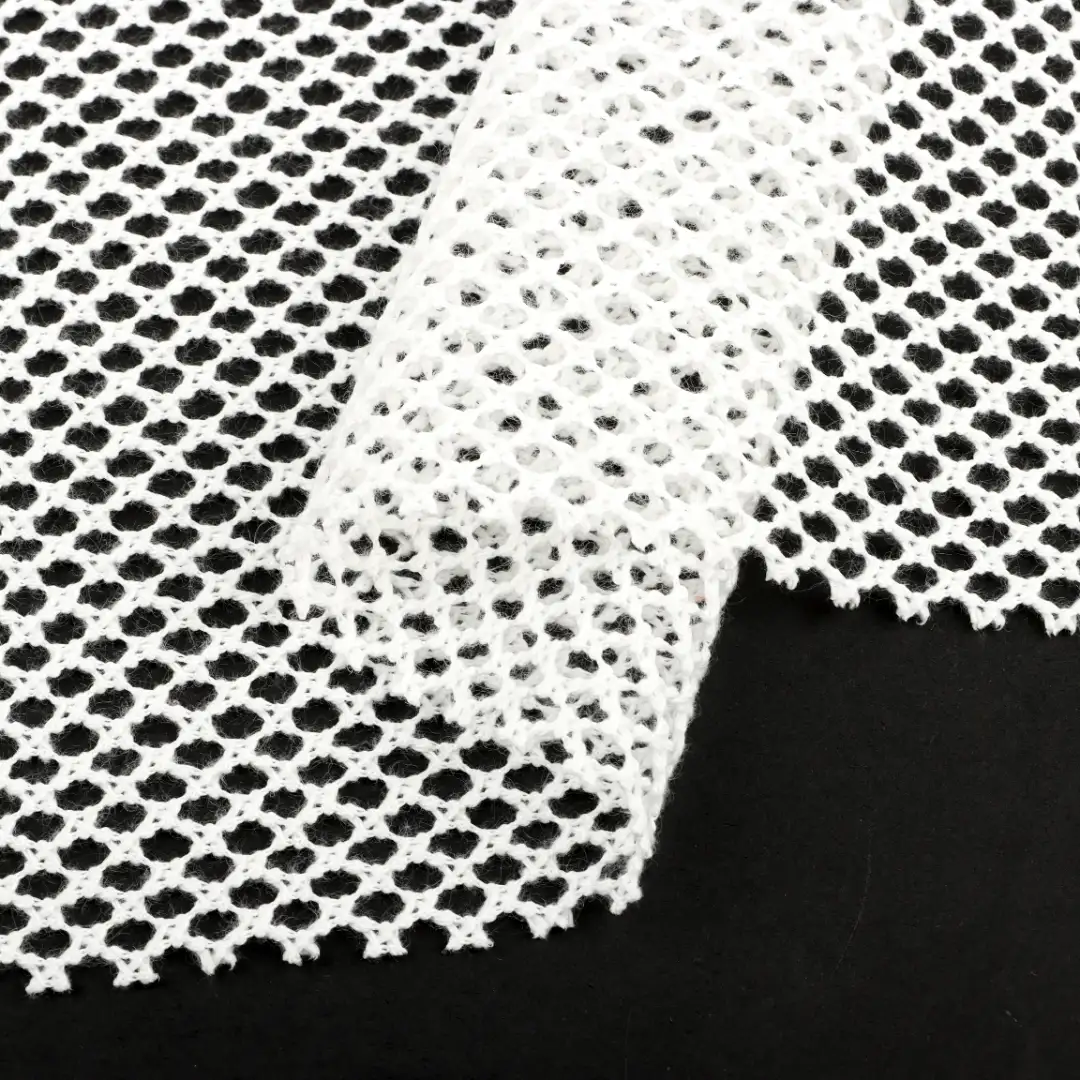 China Fabric for Skirt,Crop Top Pullover (Sweater),Dresses (Pullover) (Sweater) Mesh Knit Fabric Polyester white color buy from China wholesaler bulk order at wholesale price free worldwide shipping Alibaba