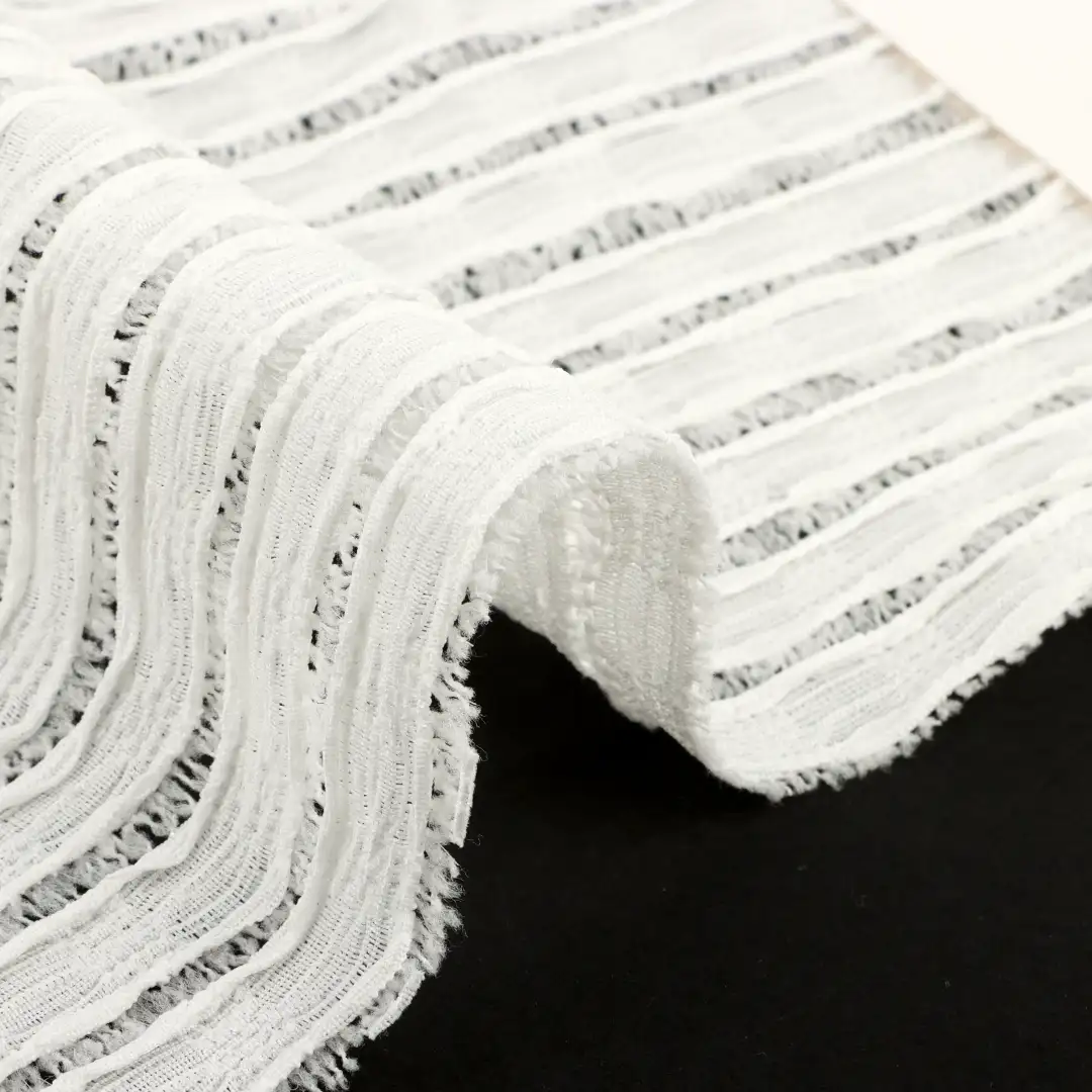 China Fabric for Skirt,Open Cardigan (Sweater),Crop Top Pullover (Sweater) Jacquard Knit Fabric Polyester Spandex white color buy from China wholesaler bulk order at wholesale price free worldwide shipping Alibaba