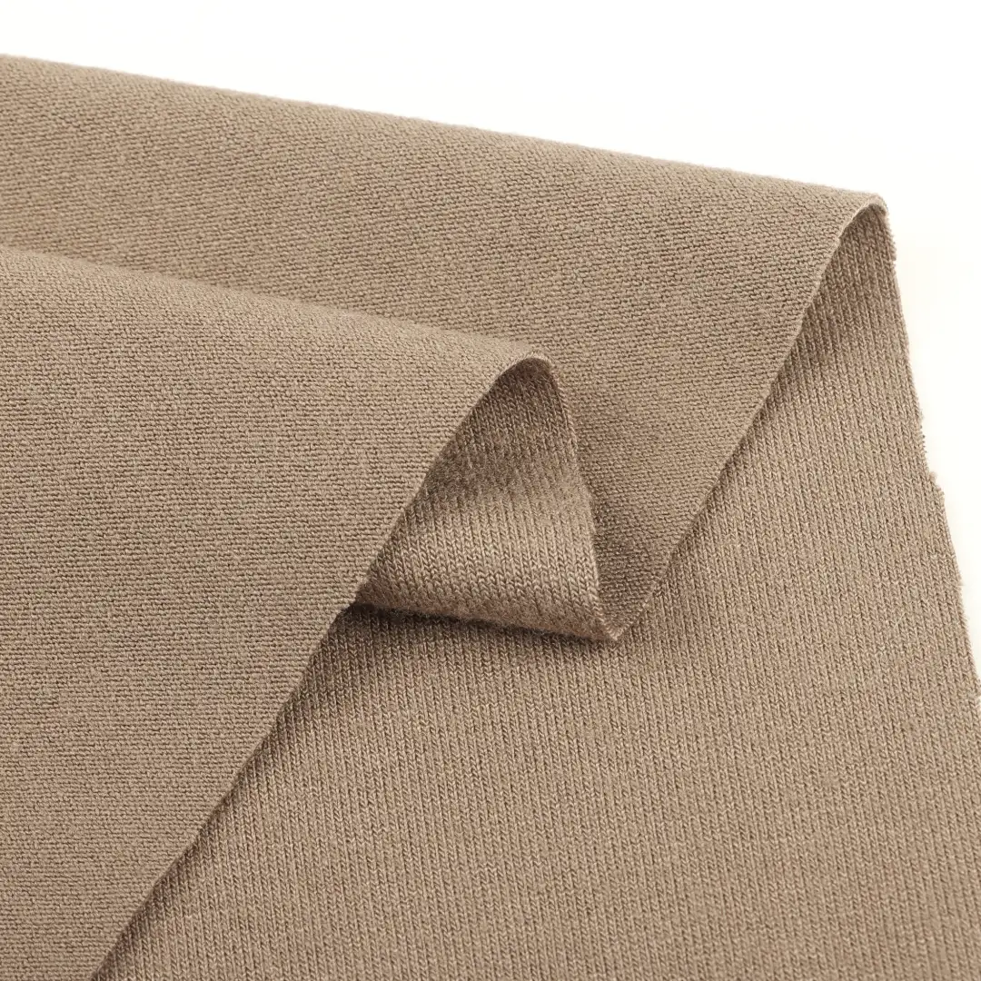China Fabric for T-Shirt,Skirt,Ladies Vest (Sweater),Half-Zipper Cardigan (Sweater),Polo T-shirt (Sweater) Single Jersey Knit Fabric Rayon Spandex Brown color buy from China wholesaler bulk order at wholesale price free worldwide shipping Alibaba