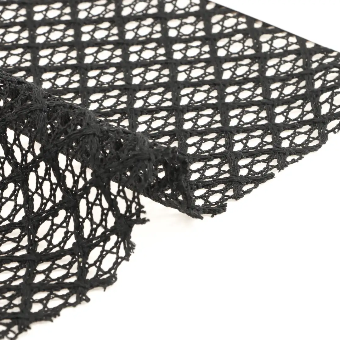 China Fabric for Skirt,Crop Top Pullover (Sweater),Dresses (Pullover) (Sweater) Mesh Knit Fabric Polyester black color buy from China wholesaler bulk order at wholesale price free worldwide shipping Alibaba