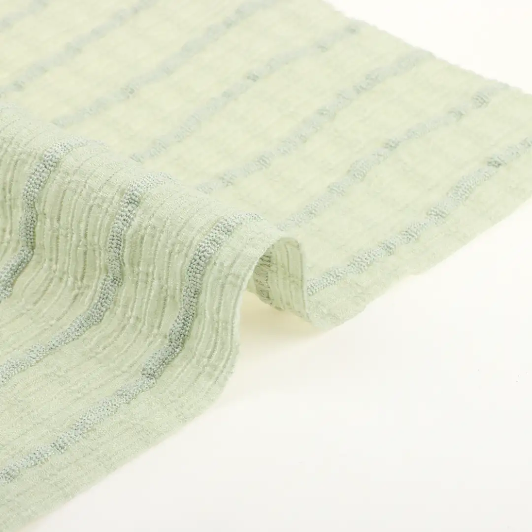 China Fabric for Pants,Skirt,Ruched Cuffs Big Collar Top Jacquard Knit Fabric Polyester Spandex green color buy from China wholesaler bulk order at wholesale price free worldwide shipping Alibaba