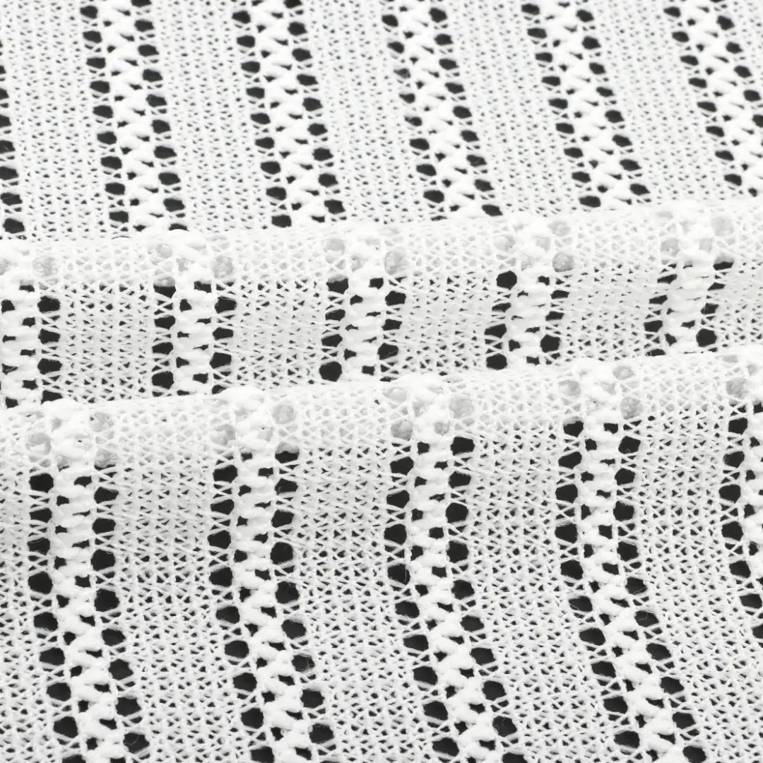 China Fabric for Skirt,Shirt Long Sleeve Zipper (Sweater),Shirt Half Sleeve Button (Sweater),Dresses (Pullover) (Sweater) Mesh Knit Fabric Polyester Spandex white color buy from China wholesaler bulk order at wholesale price free worldwide shipping Alibaba