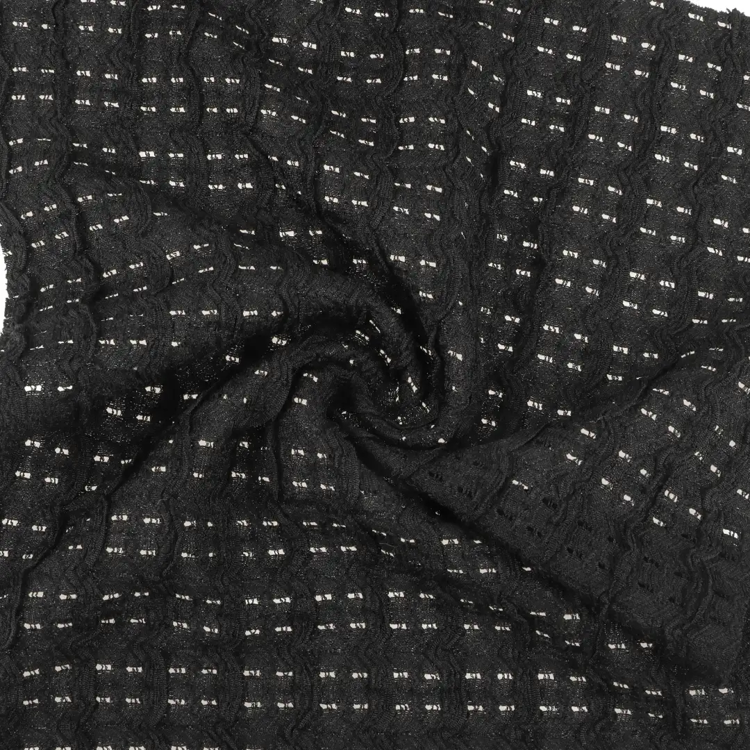 China Fabric for Skirt Jacquard Knit Fabric Polyester Spandex black color buy from China wholesaler bulk order at wholesale price free worldwide shipping Alibaba