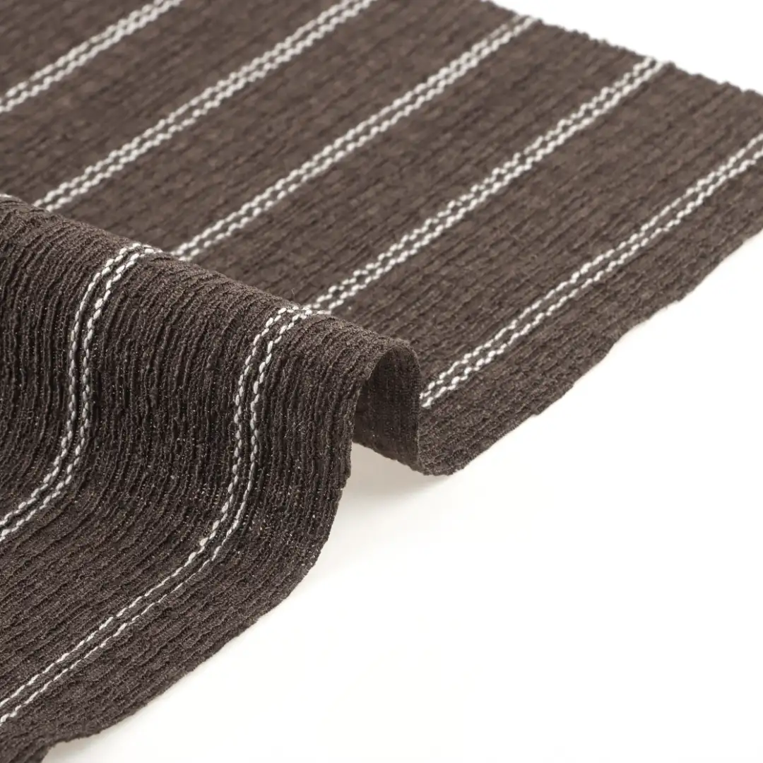 China Fabric for Skirt,Polo T-shirt (Sweater),Dresses (Cardigan Button) (Sweater),Skirt (Sweater) Jacquard Knit Fabric Recycled Polyester Polyester Rayon Spandex stripe color buy from China wholesaler bulk order at wholesale price free worldwide shipping Alibaba