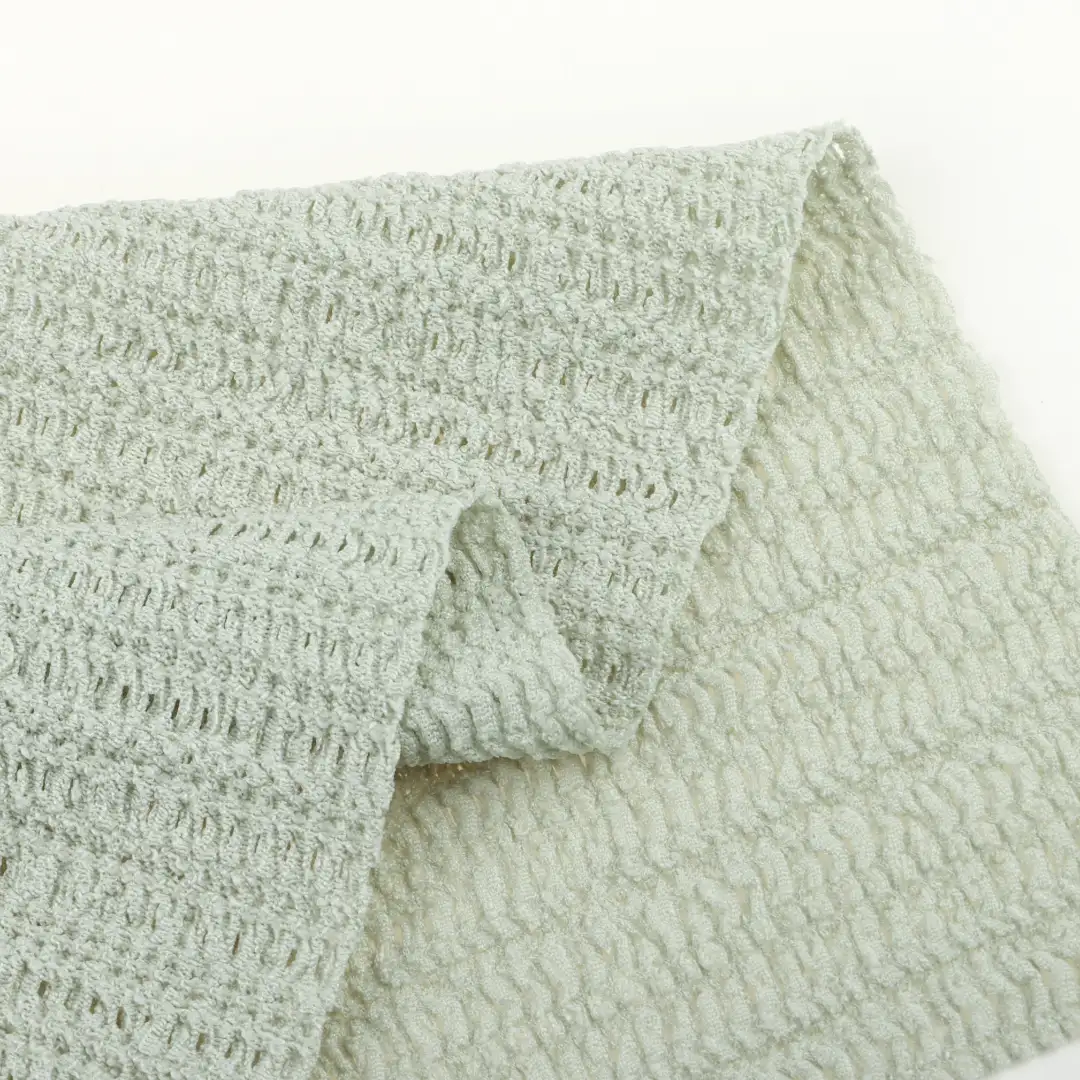 China Fabric for Skirt Jacquard Knit Fabric Polyester Spandex green color buy from China wholesaler bulk order at wholesale price free worldwide shipping Alibaba