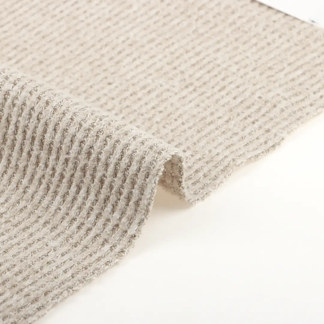 China Fabric for T-Shirt,Skirt,Sweatshirt Waffle Knit Fabric Polyester Spandex Beige color buy from China wholesaler bulk order at wholesale price free worldwide shipping Alibaba