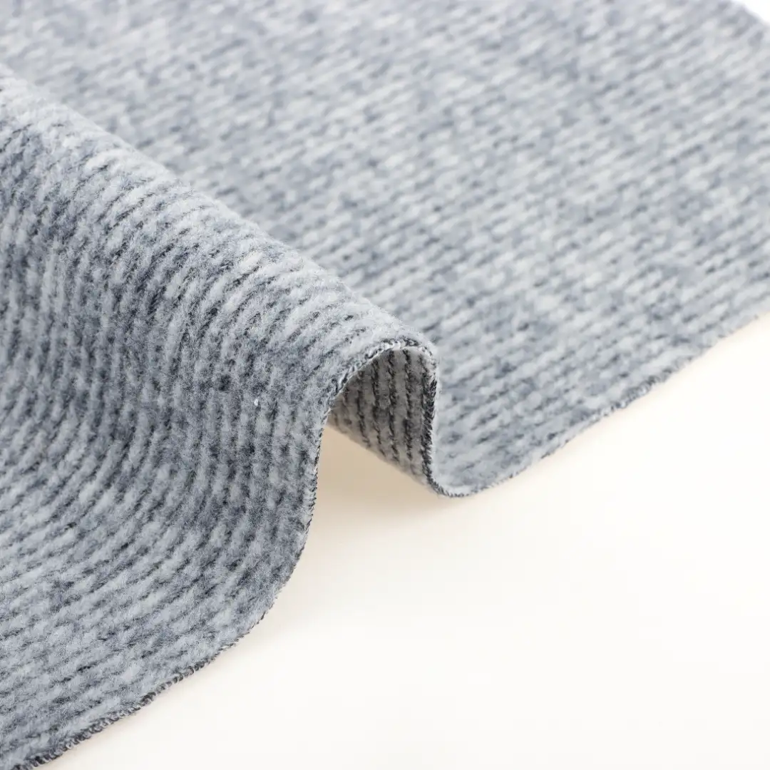 China Fabric for T-Shirt Double-side fleece Knit Fabric Polyester Spandex Grey color buy from China wholesaler bulk order at wholesale price free worldwide shipping Alibaba