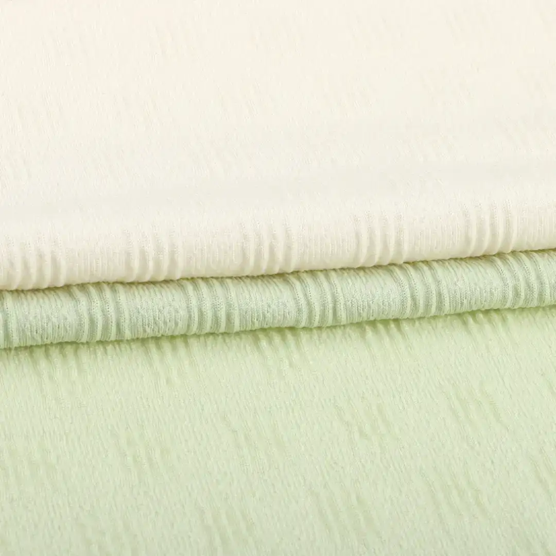 China Fabric for T-Shirt,Dresses (Pullover) (Sweater) Jacquard Knit Fabric Polyester Spandex green white color buy from China wholesaler bulk order at wholesale price free worldwide shipping Alibaba