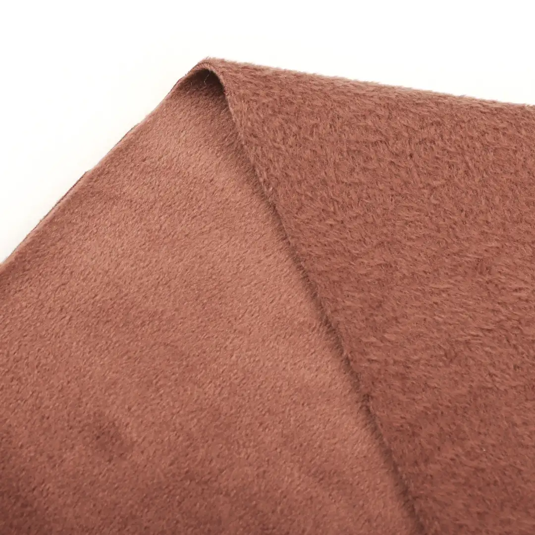 China Fabric for Overcoat Super Soft Velour Knit Fabric Polyester Spandex Brown color buy from China wholesaler bulk order at wholesale price free worldwide shipping Alibaba