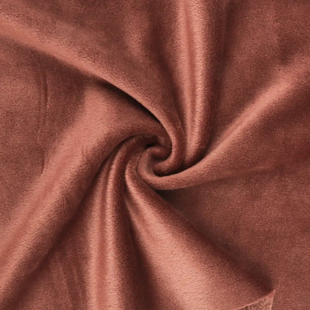 China Fabric for Overcoat Super Soft Velour Knit Fabric Polyester Spandex Brown color buy from China wholesaler bulk order at wholesale price free worldwide shipping Alibaba