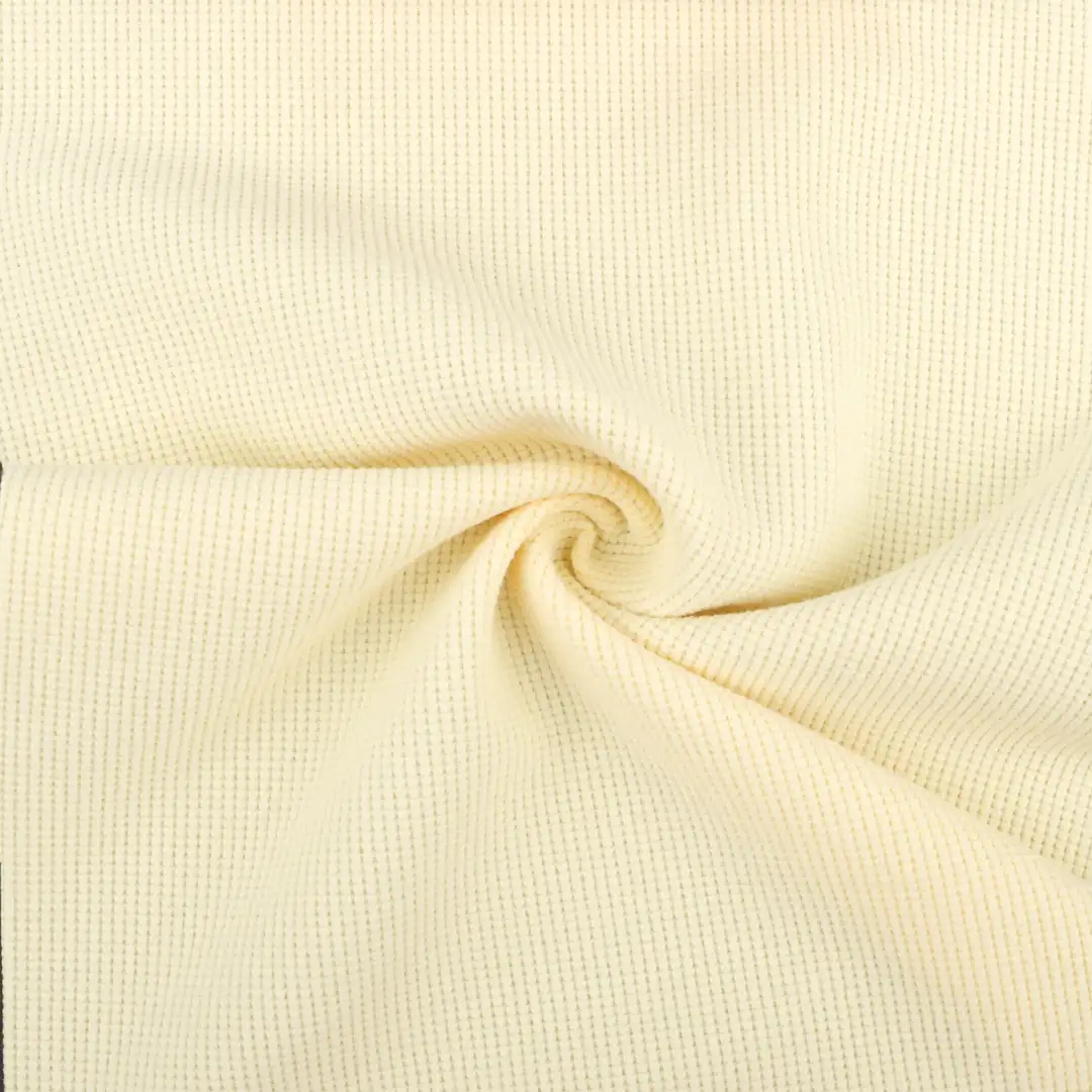 China Fabric for T-Shirt,Shirt Long Sleeve Zipper (Sweater),Crop Top Pullover (Sweater) Waffle Knit Fabric Polyester Spandex yellow color buy from China wholesaler bulk order at wholesale price free worldwide shipping Alibaba