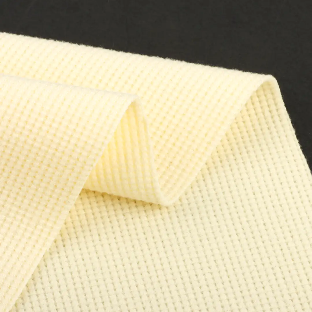China Fabric for T-Shirt,Shirt Long Sleeve Zipper (Sweater),Crop Top Pullover (Sweater) Waffle Knit Fabric Polyester Spandex yellow color buy from China wholesaler bulk order at wholesale price free worldwide shipping Alibaba