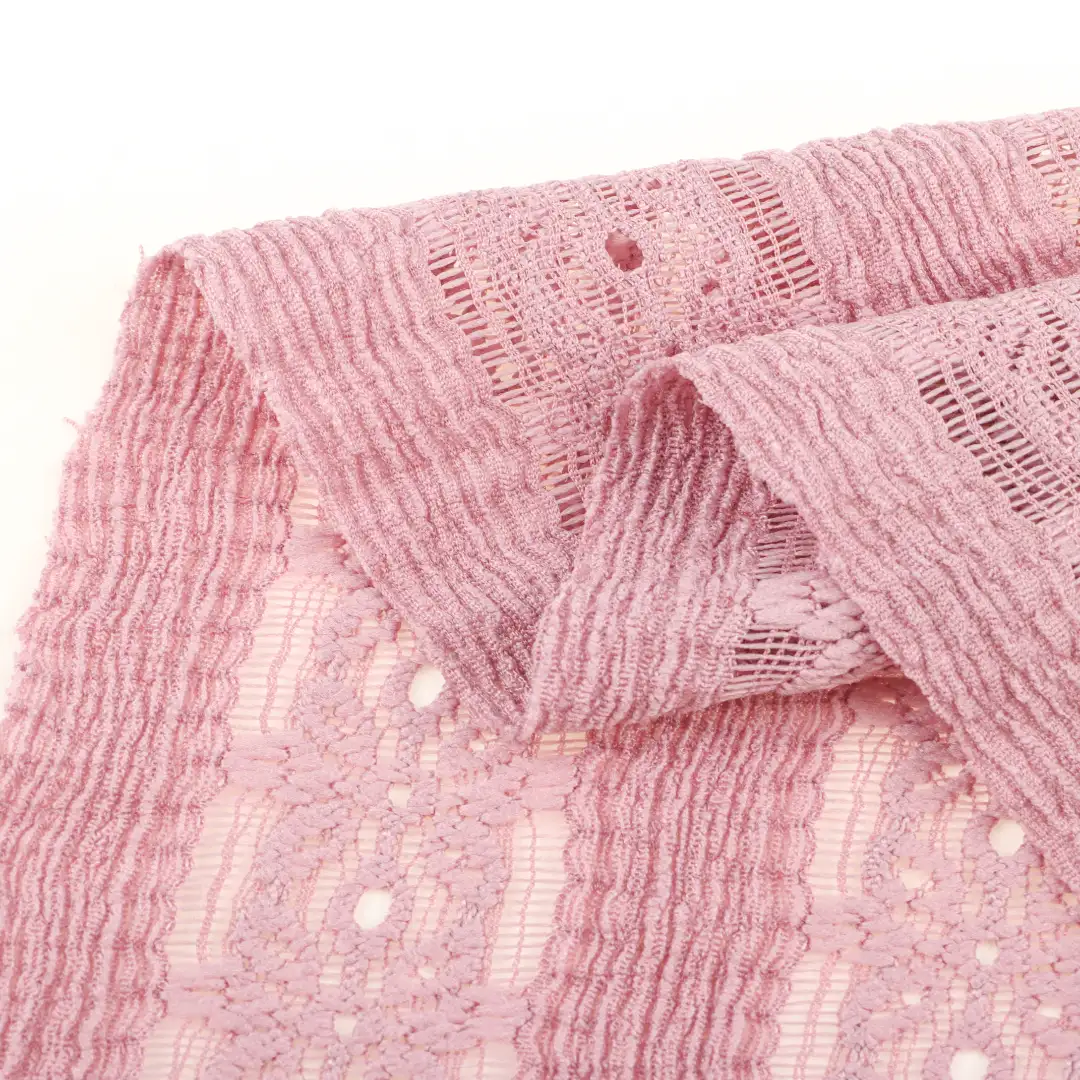 China Fabric for T-Shirt,Shirt Half Sleeve Button (Sweater),Crop Top Pullover (Sweater) Jacquard Knit Fabric Polyester Spandex Purple color buy from China wholesaler bulk order at wholesale price free worldwide shipping Alibaba
