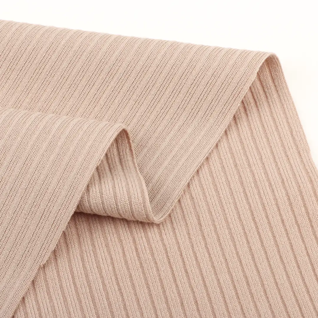 China Fabric for T-Shirt,Men’s Vest (Sweater),Knitted Jacket (Sweater),Hoodie  (Sweater),Dresses (Cardigan Open) (Sweater) Rib Knit Fabric Polyester Spandex Khaki color buy from China wholesaler bulk order at wholesale price free worldwide shipping Alibaba