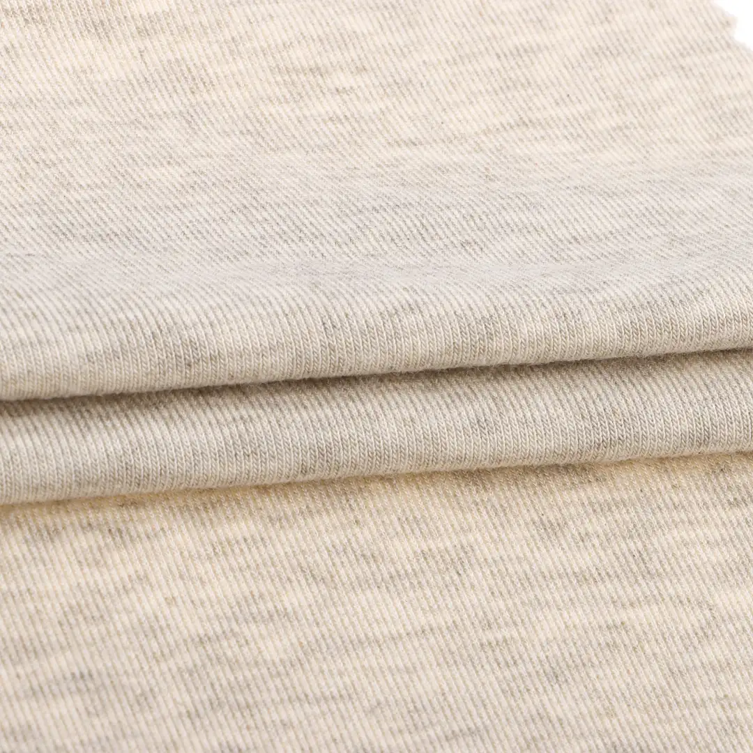China Fabric for Crop Top,Full-Zipper Cardigan ,Half-Zipper Cardigan  Rib Knit Fabric Acrylic Tencel Wool Spandex light tan color buy from China wholesaler bulk order at wholesale price free worldwide shipping Alibaba