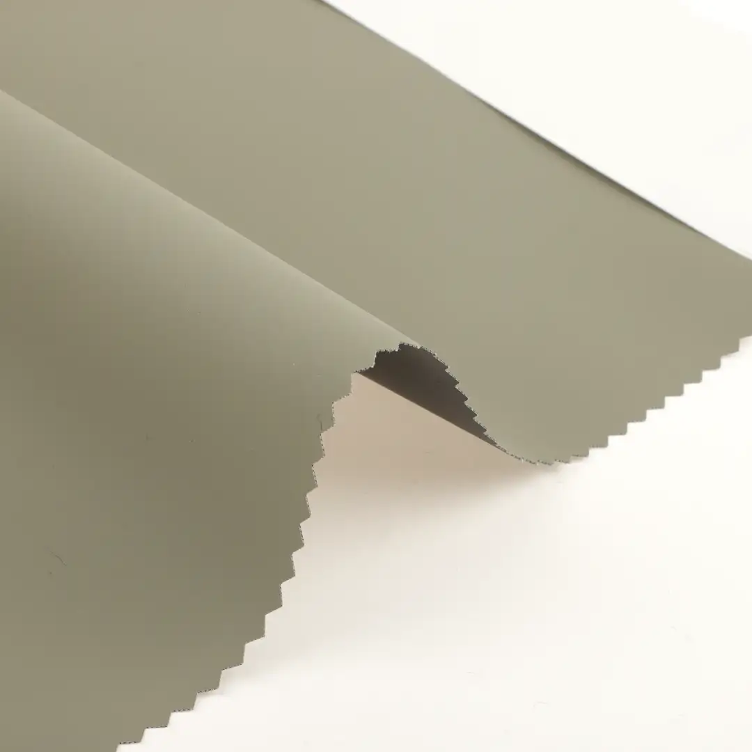China Fabric for Jackets,Trench Coat,Rain Coat,Chino PU Woven Blended Fabric Polyurethane (PU) green color buy from China wholesaler bulk order at wholesale price free worldwide shipping Alibaba