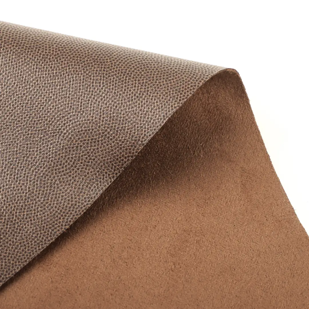 China Fabric for Skirt,Padded Jacket,Overcoat Suede Knit Fabric Polyester Brown color buy from China wholesaler bulk order at wholesale price free worldwide shipping Alibaba